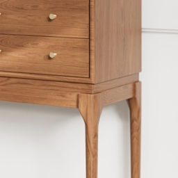 1000mm Mid Century Modern Console Table with Storage Walnut Wood Console Hall Table with 4 Drawers - thumbnail 8