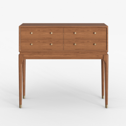 1000mm Mid Century Modern Console Table with Storage Walnut Wood Console Hall Table with 4 Drawers - thumbnail 9