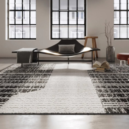 Black&White Diatom Silk Indoor Waterproof and Stain-Resistant Rectangle Area Rug - thumbnail 8