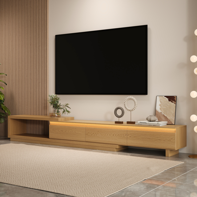 Quoint Extendable TV Stand with 3 Drawers 180 - 255 cm - image 1