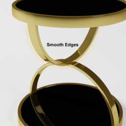500mm Round Tempered Glass Gold Side Table - thumbnail 9