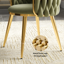 Sweave Nordic Dining Chairs Velvet Upholstery Barrel Back Sage Green Round Accent Dining Room Chairs - thumbnail 9