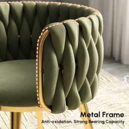 Sweave Nordic Dining Chairs Velvet Upholstery Barrel Back Sage Green Round Accent Dining Room Chairs - thumbnail 6