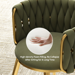 Sweave Nordic Dining Chairs Velvet Upholstery Barrel Back Sage Green Round Accent Dining Room Chairs - thumbnail 5