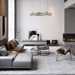 Fero 2 Pieces Modern Wood Gray & Black Round Nesting Coffee Table for Living Room - thumbnail 5