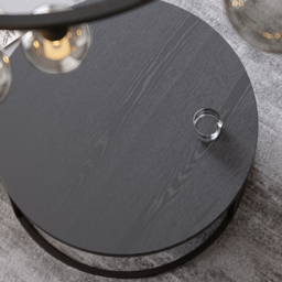 Fero 2 Pieces Modern Wood Gray & Black Round Nesting Coffee Table for Living Room - thumbnail 8