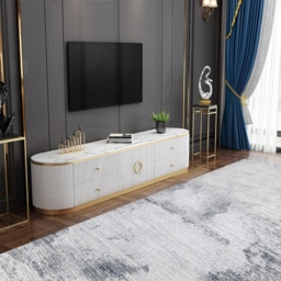 Plalue Modern White Long 86 Inch TV Stand with 4 Drawers for TV Up to 2540mm - thumbnail 3