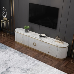 Plalue Modern White Long 86 Inch TV Stand with 4 Drawers for TV Up to 2540mm - thumbnail 5