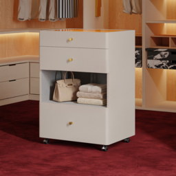 Glass Walk-In Closet Island Jewellery Dresser with Top & Light - thumbnail 5
