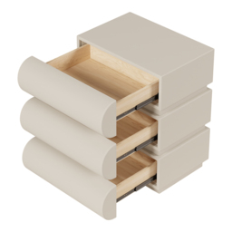 Modern White Leather Smart Bedside Table with Wireless Charger 3 Drawers Bedside Table with USB & Type-C Ports - thumbnail 8