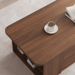 Extendable Lift Top Coffee Table Walnut Living Room Furniture with Storage - thumbnail 9