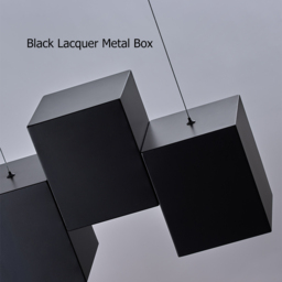 Modern Linear Black Kitchen Island Light 6-Light Square Pendant Light - thumbnail 7