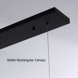 Modern Linear Black Kitchen Island Light 6-Light Square Pendant Light - thumbnail 8