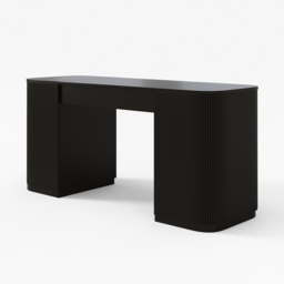 Standing Computer Desk with 2 Doors & Storage Black Manufactured Wood Office Furniture (150 cm ) - thumbnail 8