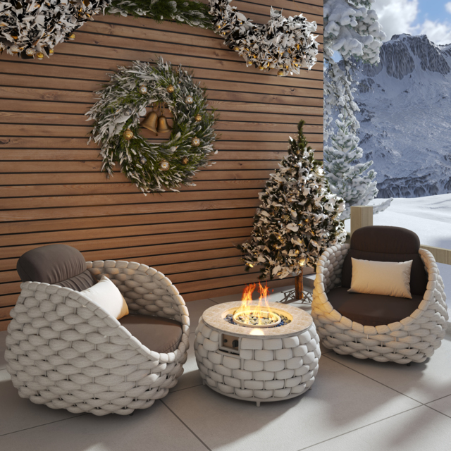 Smokeless Propane Outdoor Fire Pit Table Round Patio Furniture Firepit in Aluminum Alloy (3500 mm High) - image 1