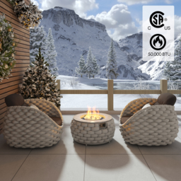 Smokeless Propane Outdoor Fire Pit Table Round Patio Furniture Firepit in Aluminum Alloy (3500 mm High) - thumbnail 2