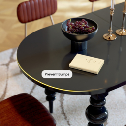 1700mm-2000mm Black Antique Dining Table Oval Extendable Table for 4-8 Person Turned Leg - thumbnail 6