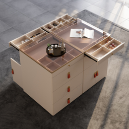 1200 mm W Champagne Walk-in Wardrobe Island 12 Drawers Dresser & Chest with Jewellery Storage - thumbnail 5