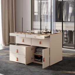 1200 mm W Champagne Walk-in Wardrobe Island 12 Drawers Dresser & Chest with Jewellery Storage - thumbnail 6