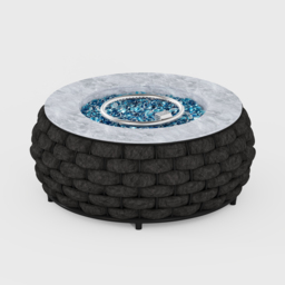 Cocaro Weave Round Smokeless Propane Fire Pit - Elegant Rattan & Marble Design, 50,000 BTU Outdoor Heater - thumbnail 9