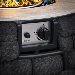 Cocaro Weave Round Smokeless Propane Fire Pit - Elegant Rattan & Marble Design, 50,000 BTU Outdoor Heater - thumbnail 6