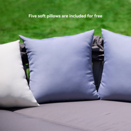 Cocaro 2 PCS Adjustable Patio Outdoor Daybed Round Sectional with Canopy Exterior Furniture in Grey Cushion & Pillow Included - thumbnail 9