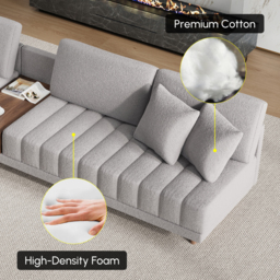 Vewal 320 cm L-Shaped Boucle Modular Sectional Sofa with Chaise & Ottoman - thumbnail 9