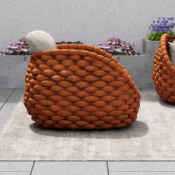 Cocaro Garden Aluminium & Rope Weave Lounge Chair in Orange - thumbnail 3