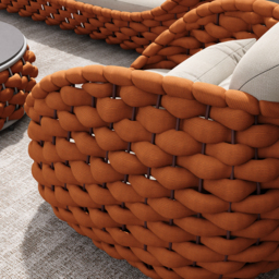 Cocaro Garden Aluminium & Rope Weave Lounge Chair in Orange - thumbnail 6