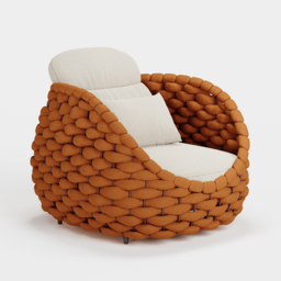 Cocaro Garden Aluminium & Rope Weave Lounge Chair in Orange - thumbnail 9