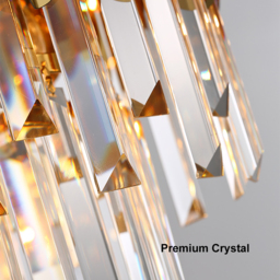 Kitoney Modern Brass 7-Light Tiered Crystal Chandelier for Living Room and Dining Room - thumbnail 4