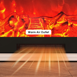 200 cm Electric Fireplace TV Stand Modern White Media Console with Remote Control - thumbnail 7
