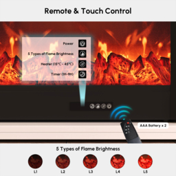 200 cm Electric Fireplace TV Stand Modern White Media Console with Remote Control - thumbnail 6