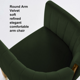 Velvet Fluted Upholstered Accent Chair with Wood Frame - thumbnail 9