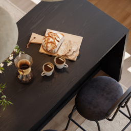 Arune 180 cm Modern Black Kitchen Island with Glass Doors, LED Light Strip， Ample Storage - thumbnail 9