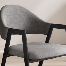 Set of 8 Linen Dining Chair Upholstered Curved Back Modern Gray Dining Room Chairs - thumbnail 5