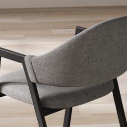 Set of 8 Linen Dining Chair Upholstered Curved Back Modern Gray Dining Room Chairs - thumbnail 8