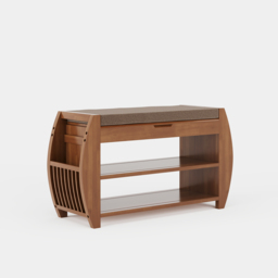 Shoe Storage Entryway Bench Wooden Shoe Rack in Brown - thumbnail 8