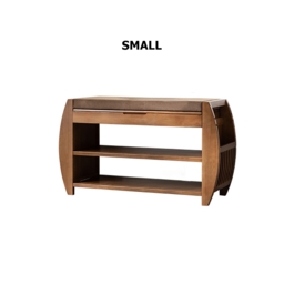 Shoe Storage Entryway Bench Wooden Shoe Rack in Brown - thumbnail 4