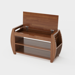 Shoe Storage Entryway Bench Wooden Shoe Rack in Brown - thumbnail 9