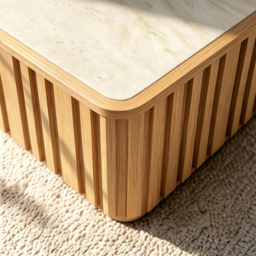 Flutera Fluted Aluminium Outdoor Coffee Table with Sintered Stone Top - thumbnail 9