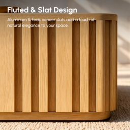 Flutera Fluted Aluminium Outdoor Coffee Table with Sintered Stone Top - thumbnail 8