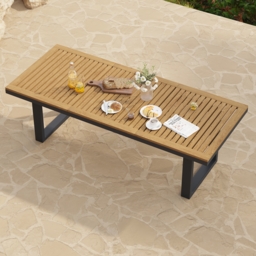 Tevara 7-Piece Rectangular Wood & Aluminium Outdoor Patio Dining Set for 6 People - thumbnail 5