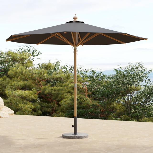 Tevara 300 cm Garden Parasol with Marble Stand Garden Umbrella for Pool / Beach in Gary - image 1
