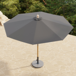 Tevara 300 cm Garden Parasol with Marble Stand Garden Umbrella for Pool / Beach in Gary - thumbnail 3