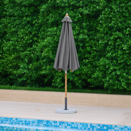 Tevara 300 cm Garden Parasol with Marble Stand Garden Umbrella for Pool / Beach in Gary - thumbnail 7