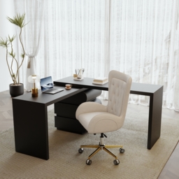 Humply Modern Minimalist Style L Shaped Desk Solid 1520mm Executive Office Desk - thumbnail 3