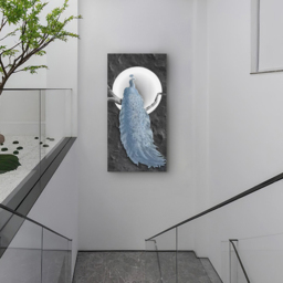 "39.4"" LED Peacock Wall Art Modern Abstract Geometric Decor USB Charging" - thumbnail 3