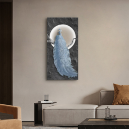 "39.4"" LED Peacock Wall Art Modern Abstract Geometric Decor USB Charging" - thumbnail 4