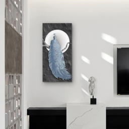 "39.4"" LED Peacock Wall Art Modern Abstract Geometric Decor USB Charging" - thumbnail 6